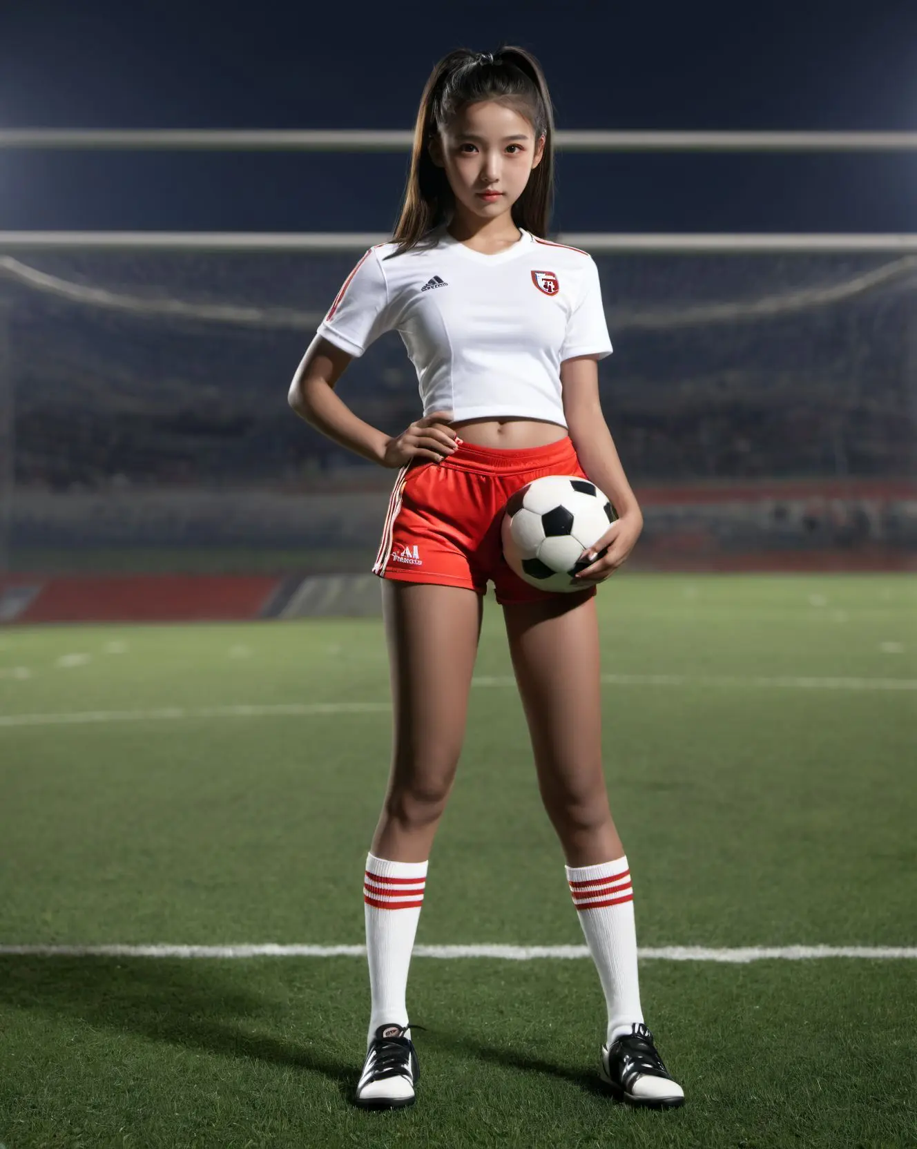 足球赛事中，女子运动员表现抢眼