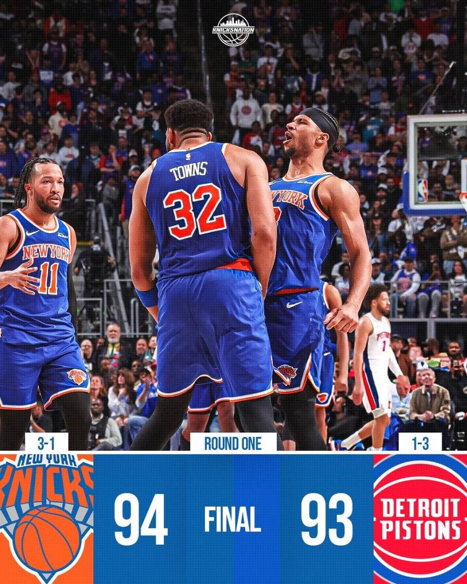 关于尼克斯主场大胜活塞,取得季后赛优势的信息 关于尼克斯主场大胜活塞,取得季后赛优势的信息